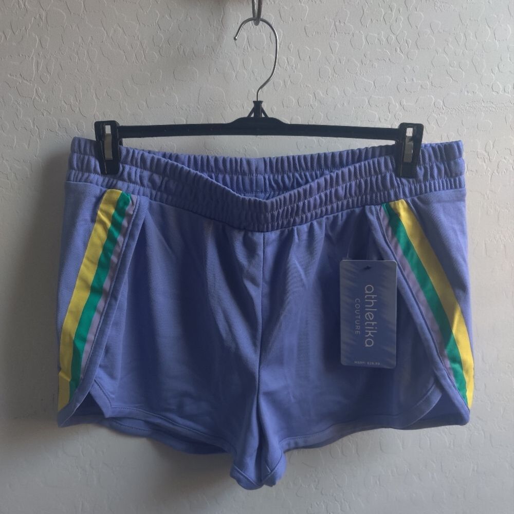 🆕 Athletika Couture Blue/Purple Active Athletic Sports Athleisure Gym Shorts_L